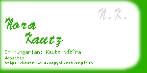nora kautz business card